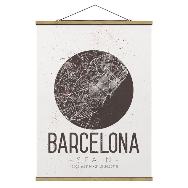 Billeder ordsprog Barcelona City Map - Retro