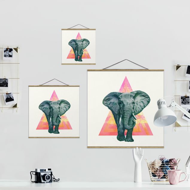 Billeder farvet Illustration Elephant Front Triangle Painting