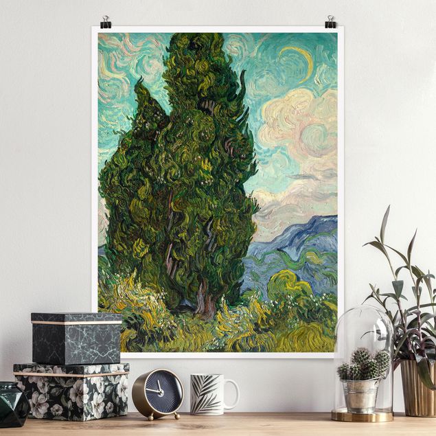 Kunst stilarter impressionisme Vincent van Gogh - Cypresses