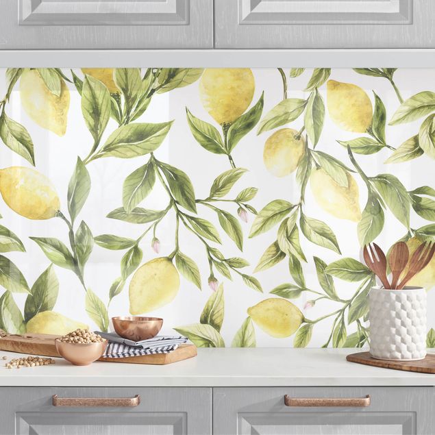 køkken dekorationer Fruity Lemons With Leaves