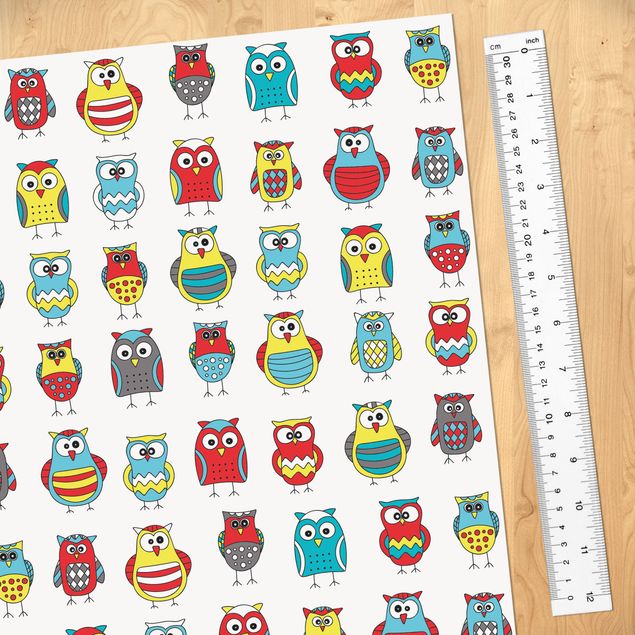 Møbelfolier skabe Kids Pattern With Various Owls
