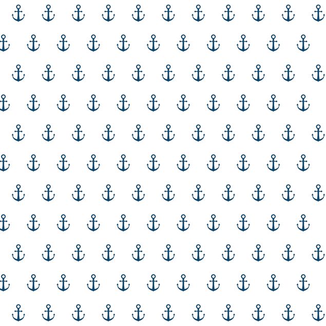 Selvklæbende folier Maritime Anchor Monogram Pattern In Blue On White