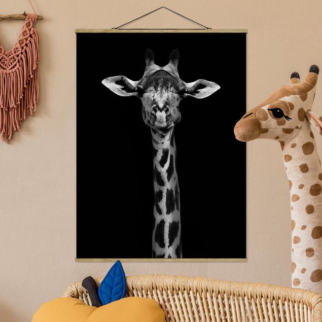 køkken dekorationer Dark Giraffe Portrait