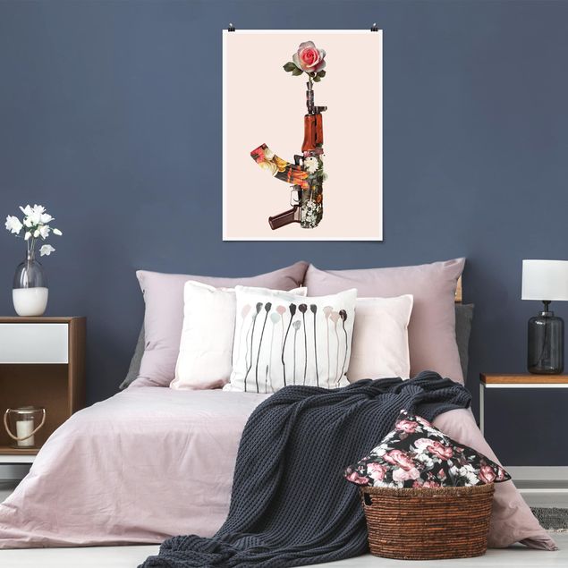 Plakater blomster Weapon With Rose