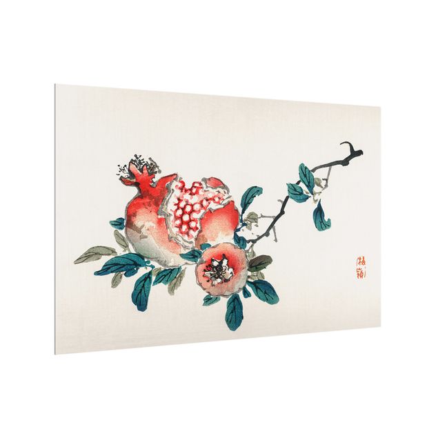Stænkplader glas Asian Vintage Drawing Pomegranate