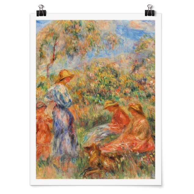 Plakater kunsttryk Auguste Renoir - Three Women and Child in a Landscape
