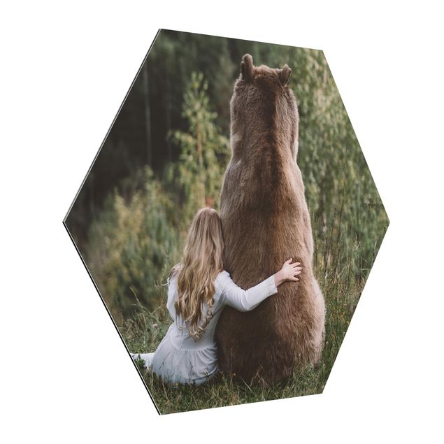 Billeder moderne Girl With Brown Bear