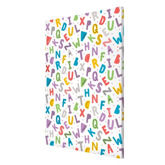 Magnettavler ordsprog Alphabet With Hearts And Dots In Colourful