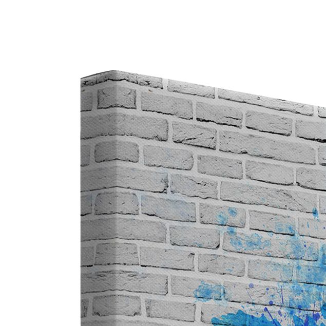 Billeder White Brick Wall World Map