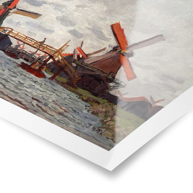 Plakater kunsttryk Claude Monet - Windmills in Westzijderveld near Zaandam