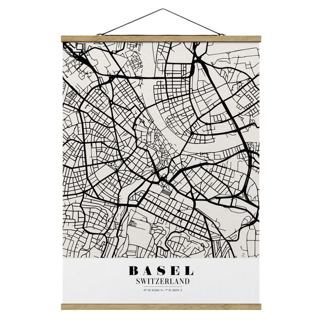 Billeder verdenskort Basel City Map - Classic
