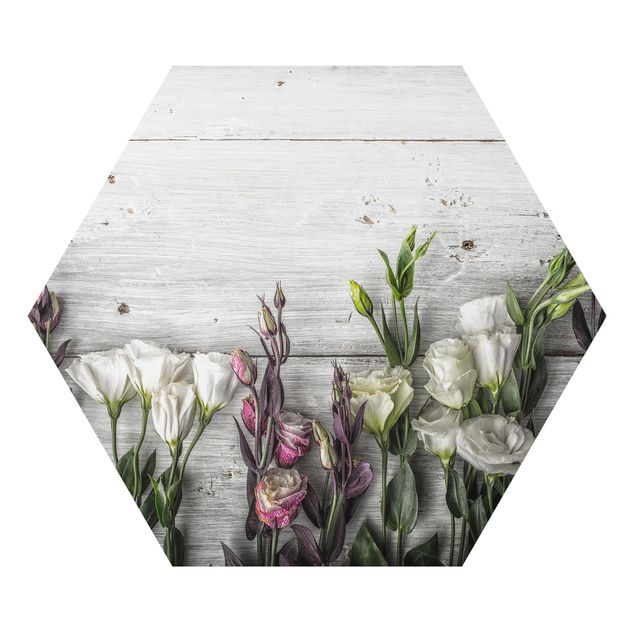 Billeder grå Tulip Rose Shabby Wood Look