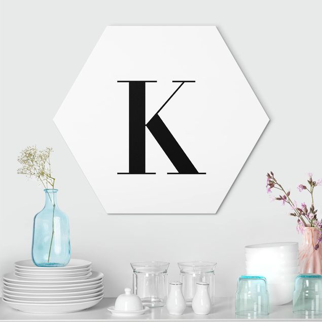 køkken dekorationer Letter Serif White K