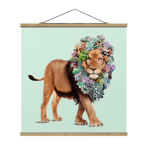 Billeder blomster Lion With Succulents