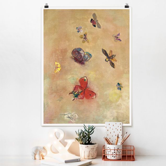 køkken dekorationer Odilon Redon - Colourful Butterflies