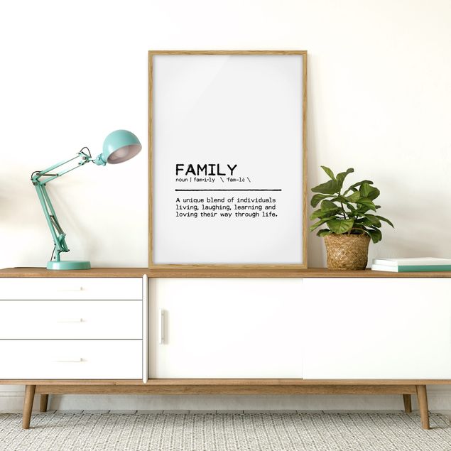 Indrammede plakater ordsprog Definition Family Unique