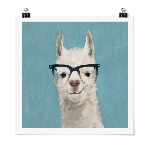 Plakater dyr Lama With Glasses IV