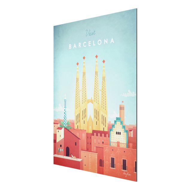 Billeder kunsttryk Travel Poster - Barcelona