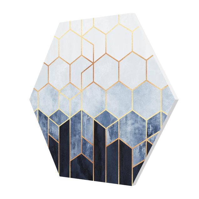 Billeder Elisabeth Fredriksson Golden Hexagons Blue White