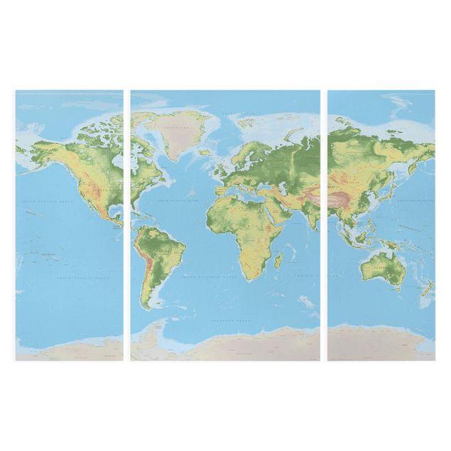 Billeder blå Physical World Map