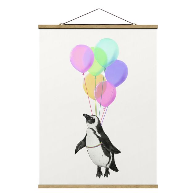 Billeder dyr Illustration Penguin Pastel Balloons