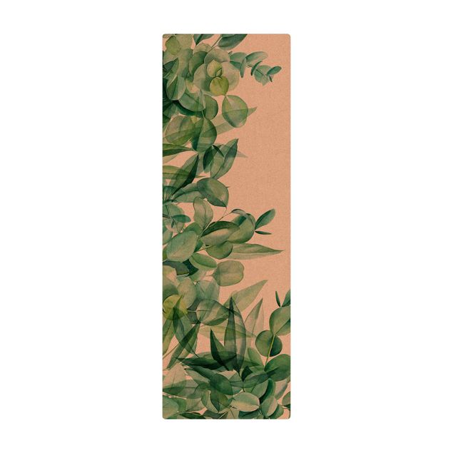 Tæpper under spisebordet Thicket Eucalytus Leaves Watercolour