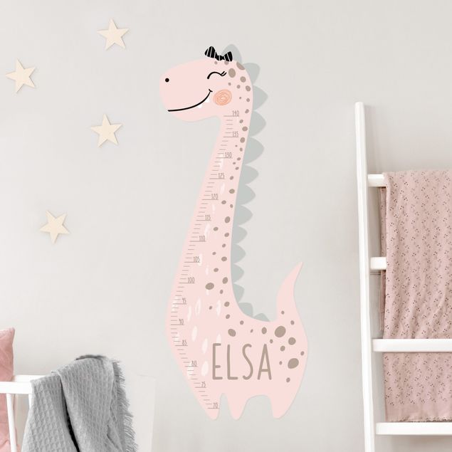 Wallstickers dinosaurier Dino girl pastel with custom name