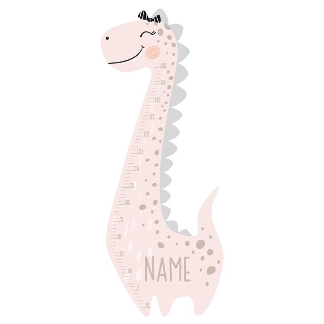 Wallstickers Dino girl pastel with custom name