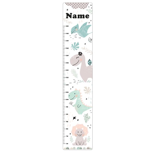 Wallstickers Dino Pastel With Customised Name