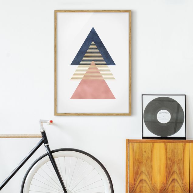 Indrammede plakater abstrakt Three Triangles