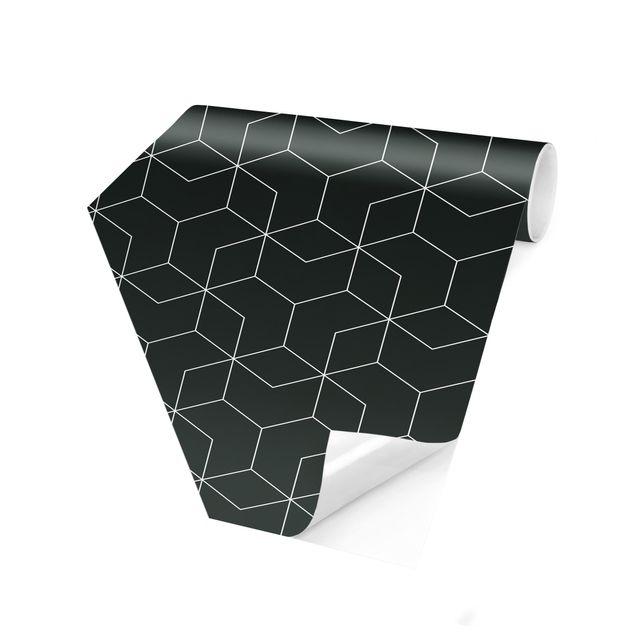 Moderne tapet Three-Dimensional Cube Pattern