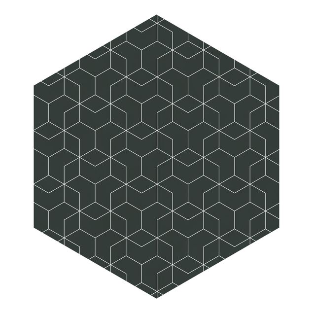 Sort tapet Three-Dimensional Cube Pattern