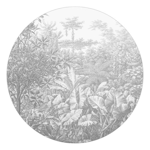 Tapet Jungle Copperplate Engraving