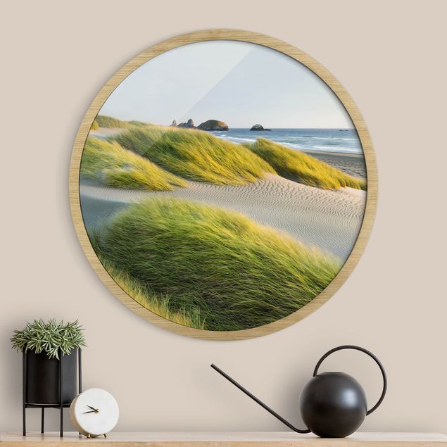 Rund billeder Dunes And Grasses At The Sea