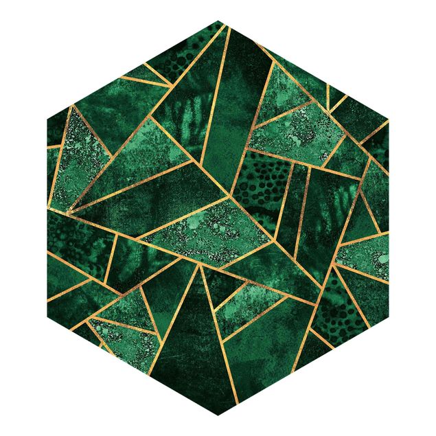 Fototapet lyserød Dark Emerald With Gold