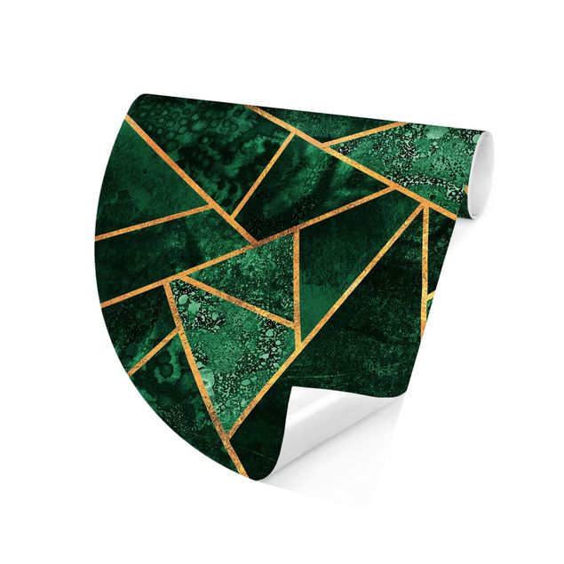Mønstret tapeter Dark Emerald With Gold