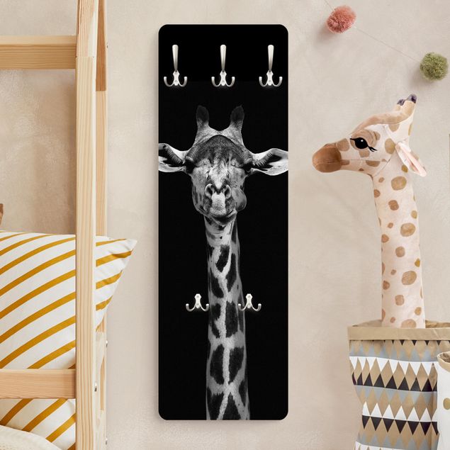 Knagerækker sort og hvid Dark Giraffe Portrait