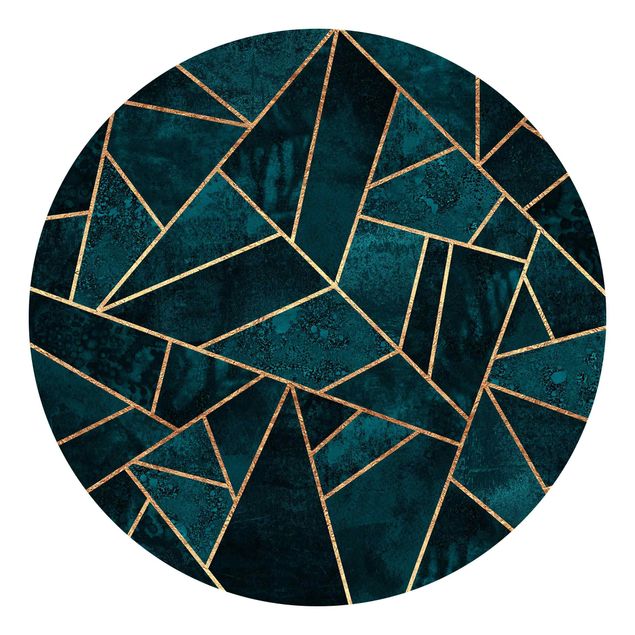 Moderne tapet Dark Turquoise With Gold