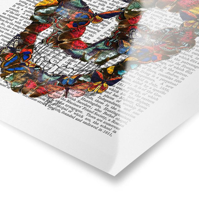 Billeder farvet Scary Reading - Butterfly Skull