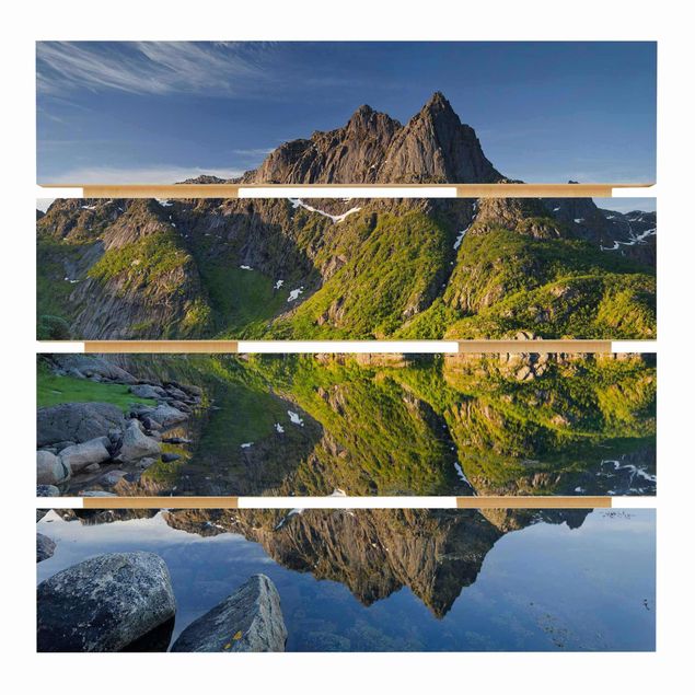 Billeder Mountain Landscape With Water Reflection In Norway