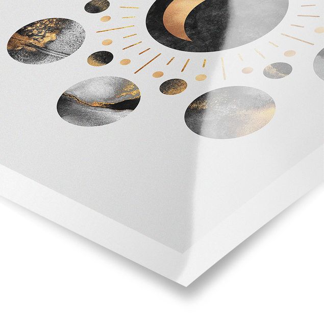 Billeder Moon Phases Abstract Gold