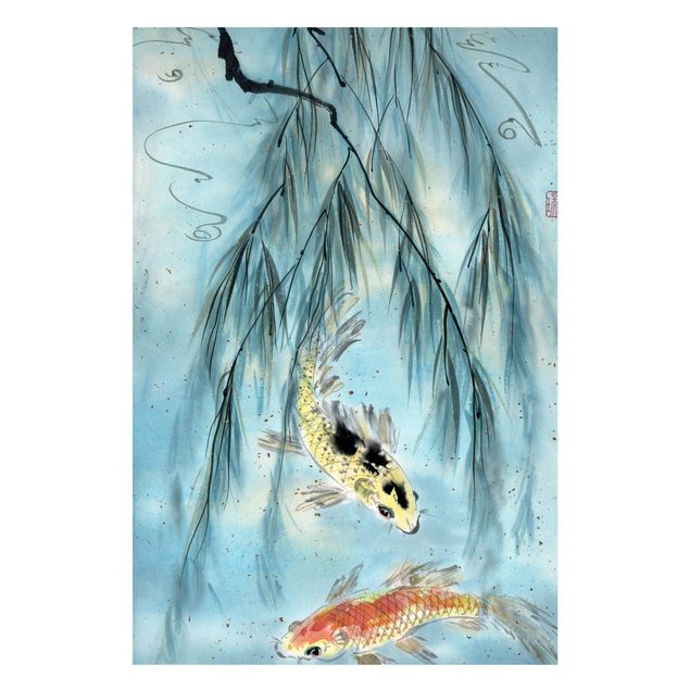 Billeder fisk Japanese Watercolour Drawing Goldfish II
