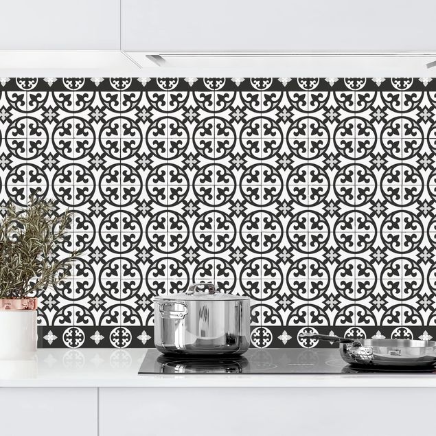 køkken dekorationer Geometrical Tile Mix Circles Black
