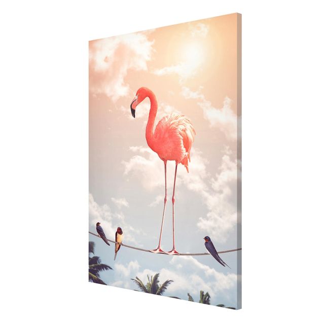 Magnettavler blomster Sky With Flamingo