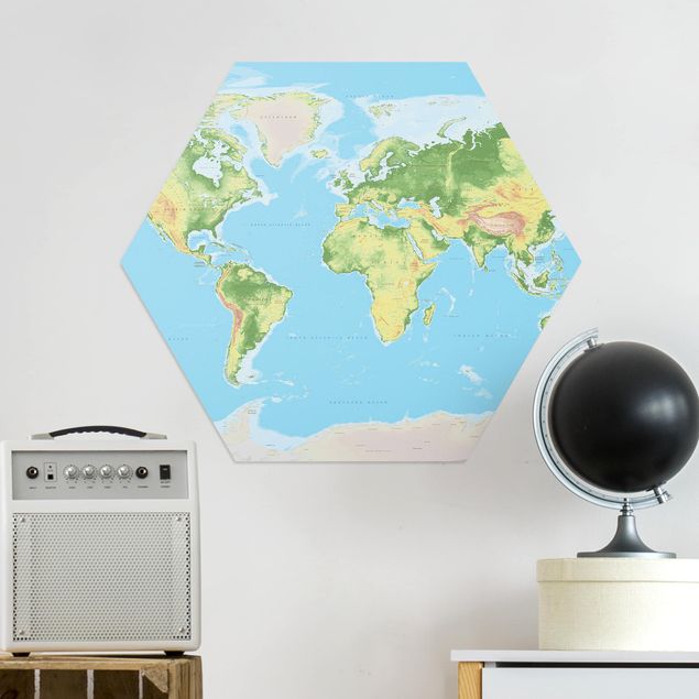 Billeder verdenskort Physical World Map