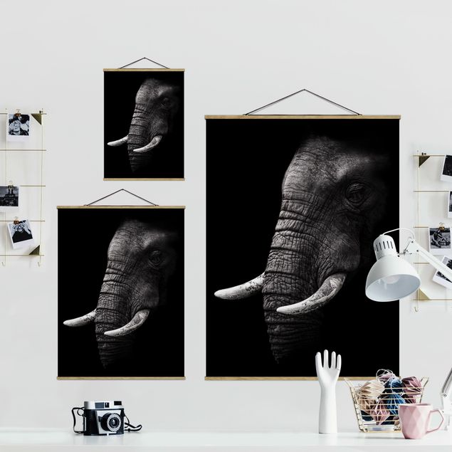 Billeder moderne Dark Elephant Portrait
