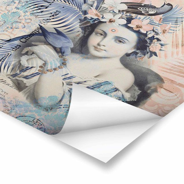 Plakater Vintage Collage - Exotic Beauty
