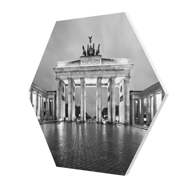 Billeder sort og hvid Illuminated Brandenburg Gate II