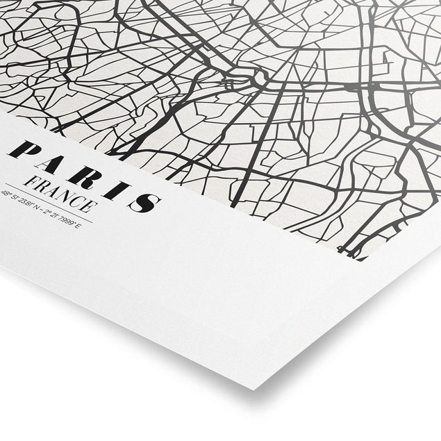 Plakater verdenskort Paris City Map - Classic