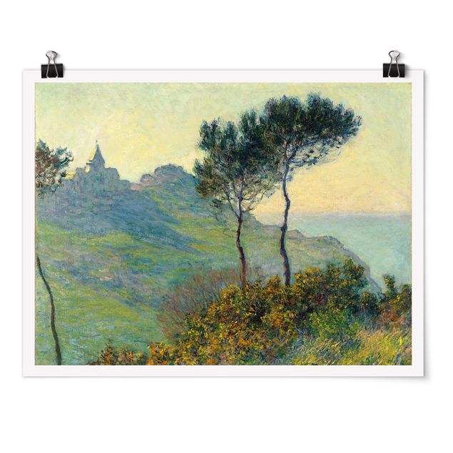 Billeder landskaber Claude Monet - The Church Of Varengeville At Evening Sun